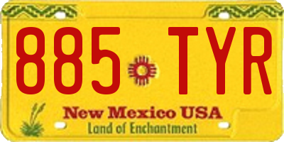 NM license plate 885TYR