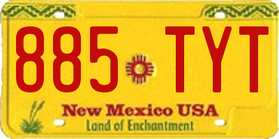 NM license plate 885TYT