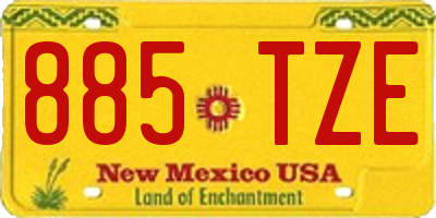 NM license plate 885TZE
