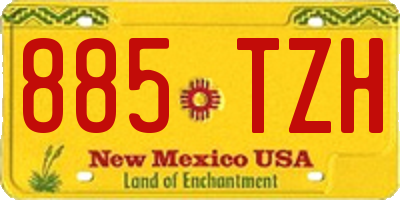 NM license plate 885TZH