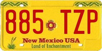 NM license plate 885TZP