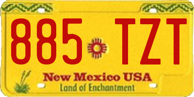 NM license plate 885TZT