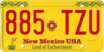 NM license plate 885TZU