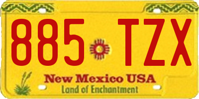 NM license plate 885TZX
