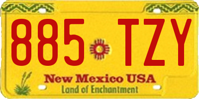 NM license plate 885TZY