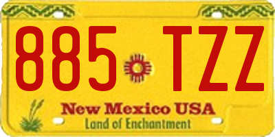 NM license plate 885TZZ