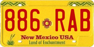 NM license plate 886RAB