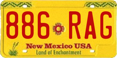 NM license plate 886RAG