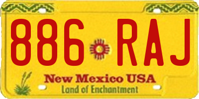 NM license plate 886RAJ