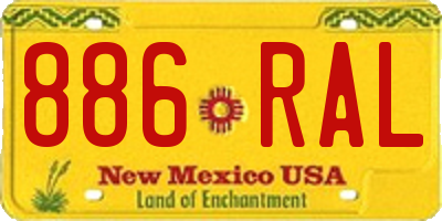 NM license plate 886RAL