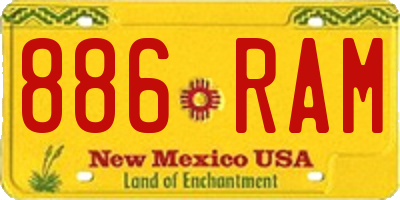 NM license plate 886RAM