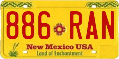 NM license plate 886RAN