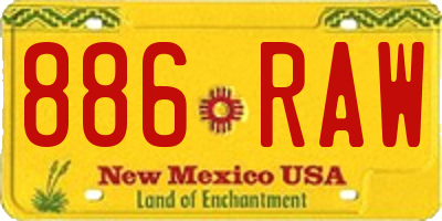NM license plate 886RAW