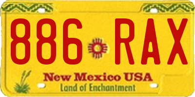 NM license plate 886RAX