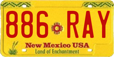 NM license plate 886RAY
