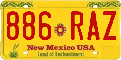 NM license plate 886RAZ