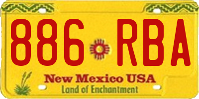 NM license plate 886RBA