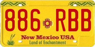NM license plate 886RBB
