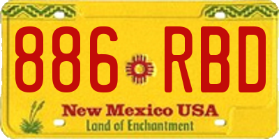 NM license plate 886RBD