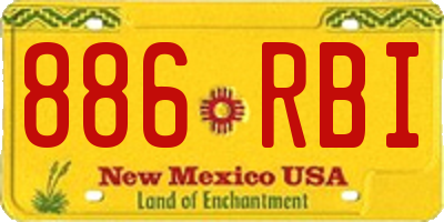 NM license plate 886RBI