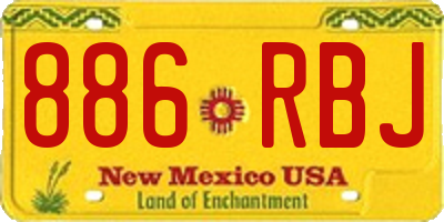NM license plate 886RBJ