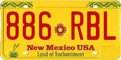 NM license plate 886RBL