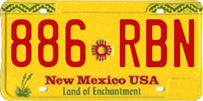 NM license plate 886RBN