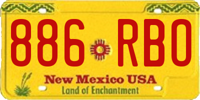 NM license plate 886RBO
