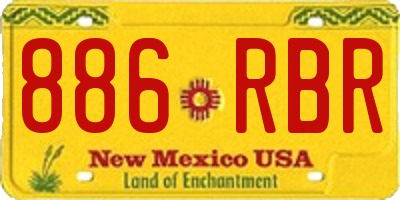 NM license plate 886RBR