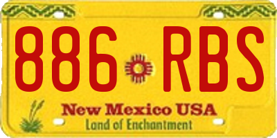 NM license plate 886RBS