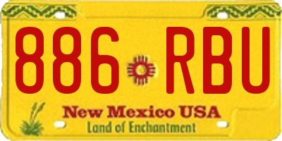 NM license plate 886RBU