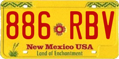 NM license plate 886RBV