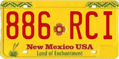 NM license plate 886RCI