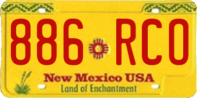 NM license plate 886RCO