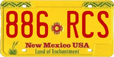 NM license plate 886RCS