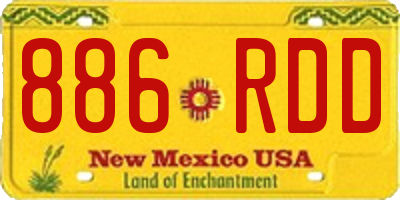 NM license plate 886RDD