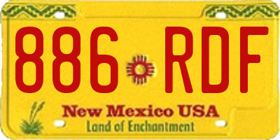 NM license plate 886RDF