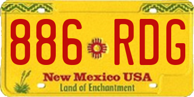 NM license plate 886RDG