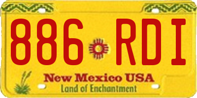 NM license plate 886RDI