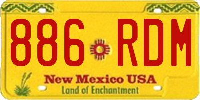 NM license plate 886RDM