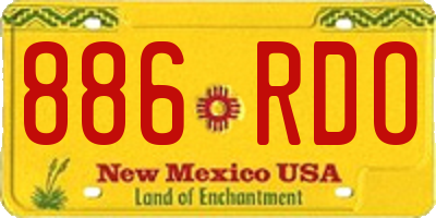 NM license plate 886RDO