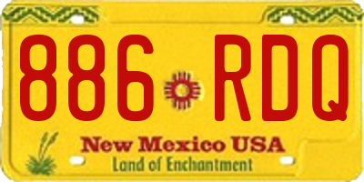 NM license plate 886RDQ