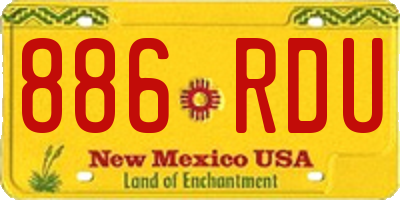 NM license plate 886RDU