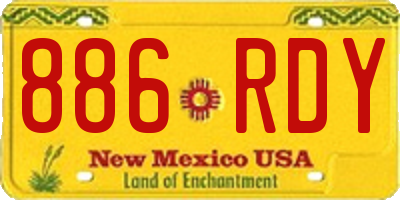 NM license plate 886RDY