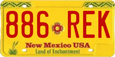 NM license plate 886REK