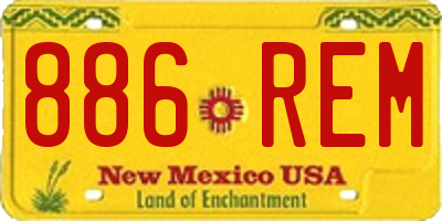 NM license plate 886REM