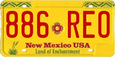 NM license plate 886REO