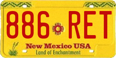 NM license plate 886RET