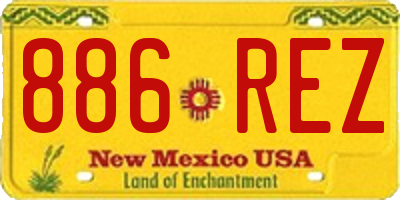 NM license plate 886REZ