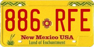 NM license plate 886RFE